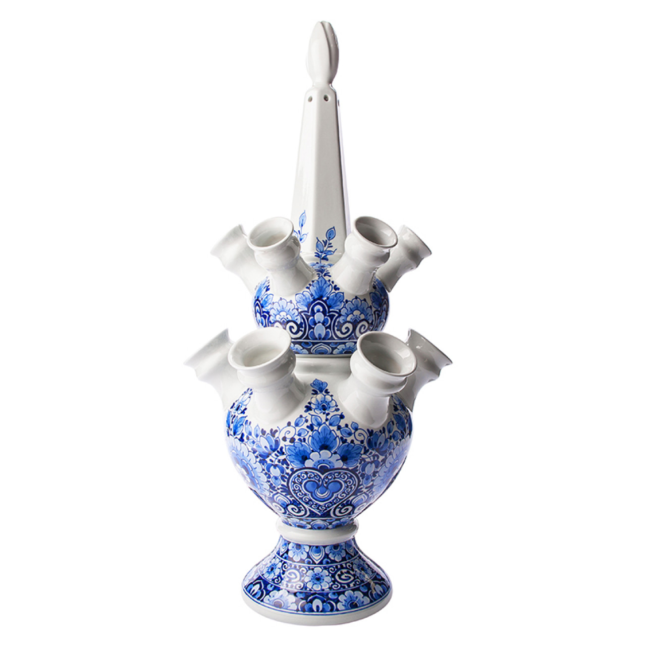 media gemak alledaags Buy Tulip vase two-piece floral motif » Heinen Delfts Blauw