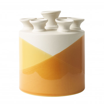 Tulip vase cylinder Orange-Yellow DIP DYE