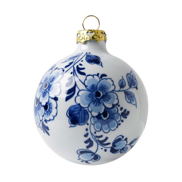 Kerstbal met Delfts blauwe Made-lief.