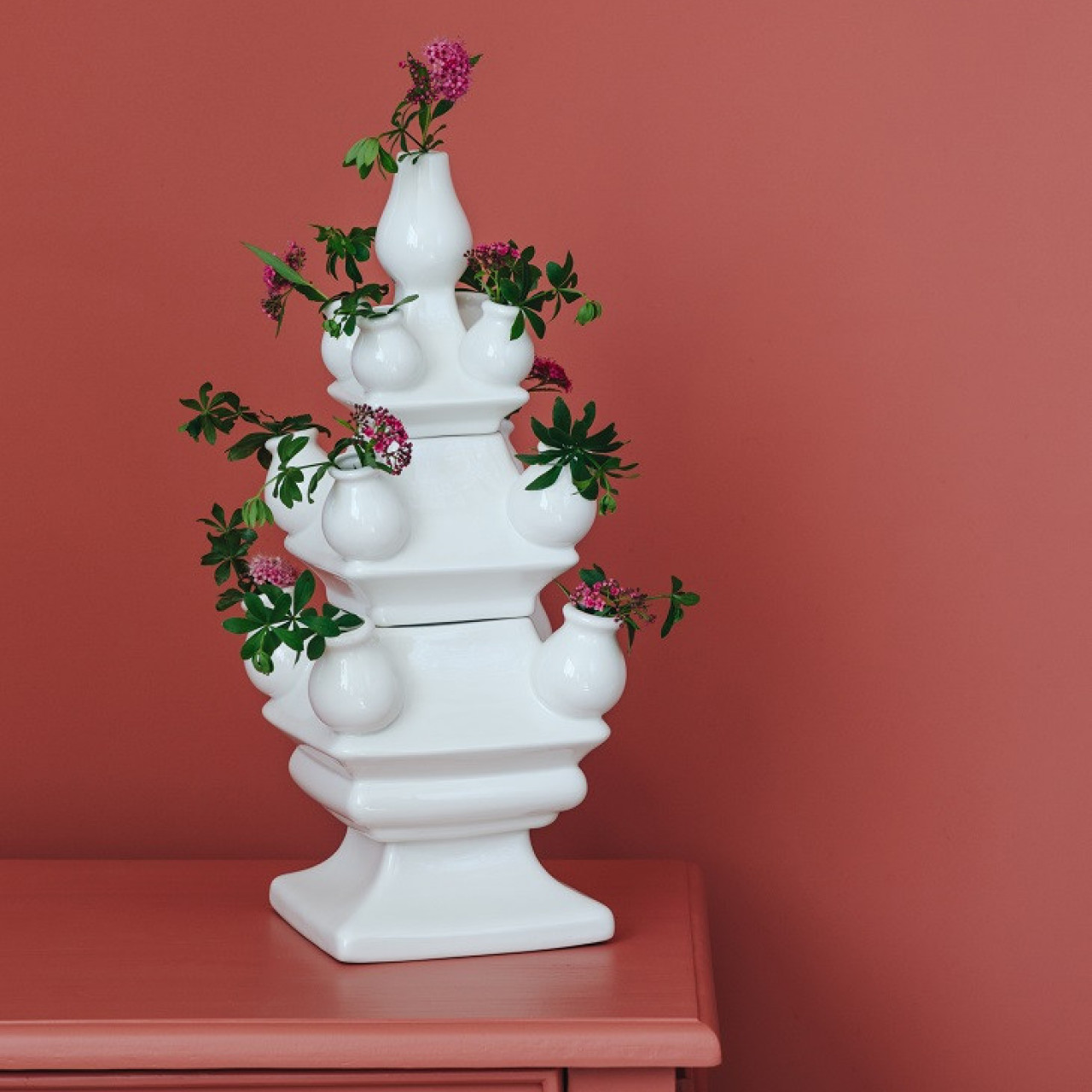 bloed verwerken Kroniek Buy Tulip vase threepartite white » Heinen Delfts Blauw
