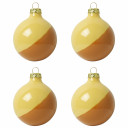 Kerstballen set DIP DYE oranje-geel van Heinen Delfts Blauw