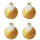 Dip DYE Oranje-Geel kerstballen set 4 stuks