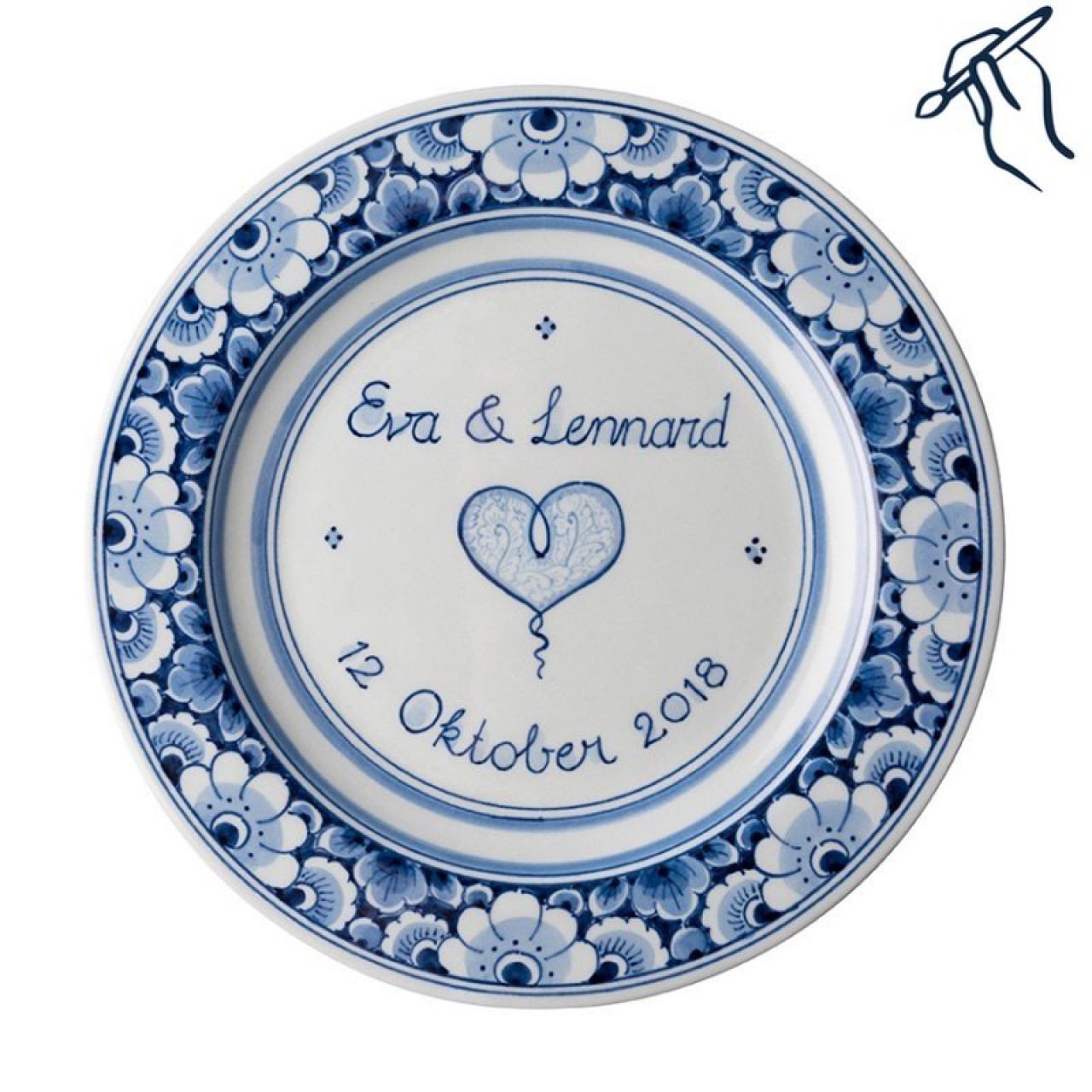 Customized plate 18 (incl. 25 characters) » Heinen Delfts Blauw