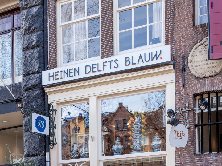 Heinen Delfts Blauw winkel aan de Prinsengracht 440 Amsterdam